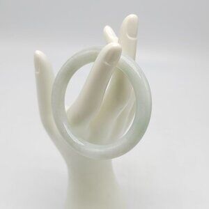 Authentic Pale Green Jade Bangle Bracelet Translucent Natural 57mm